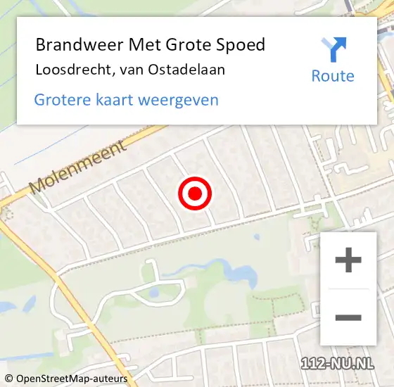 Locatie op kaart van de 112 melding: Brandweer Met Grote Spoed Naar Loosdrecht, van Ostadelaan op 17 november 2021 06:48