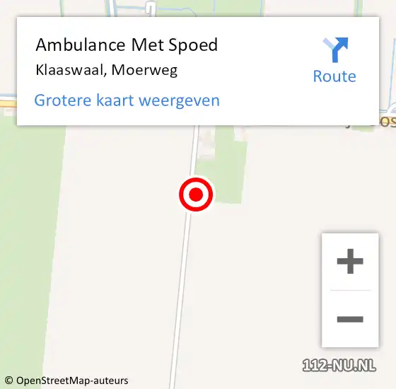 Locatie op kaart van de 112 melding: Ambulance Met Spoed Naar Klaaswaal, Moerweg op 17 november 2021 06:49