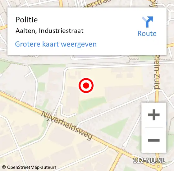 Locatie op kaart van de 112 melding: Politie Aalten, Industriestraat op 17 november 2021 07:54