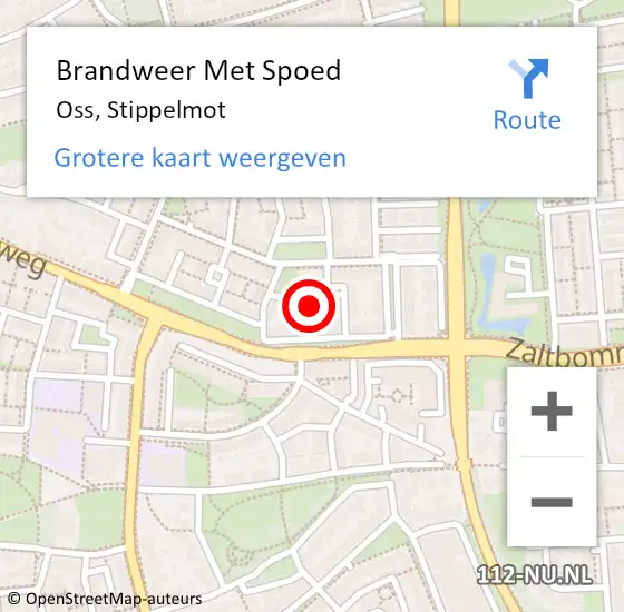 Locatie op kaart van de 112 melding: Brandweer Met Spoed Naar Oss, Stippelmot op 17 november 2021 08:13