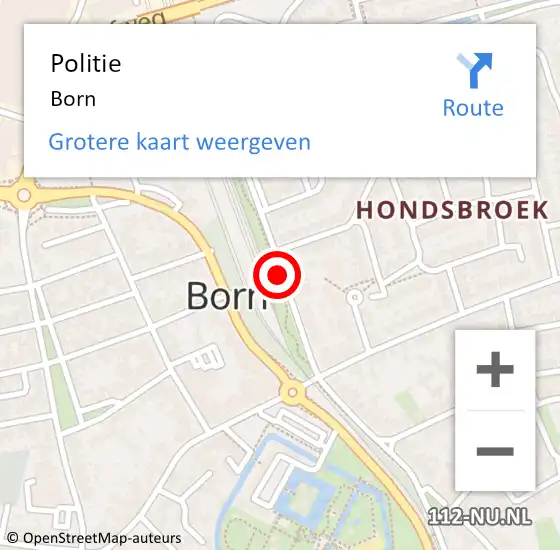 Locatie op kaart van de 112 melding: Politie Born op 17 november 2021 08:21