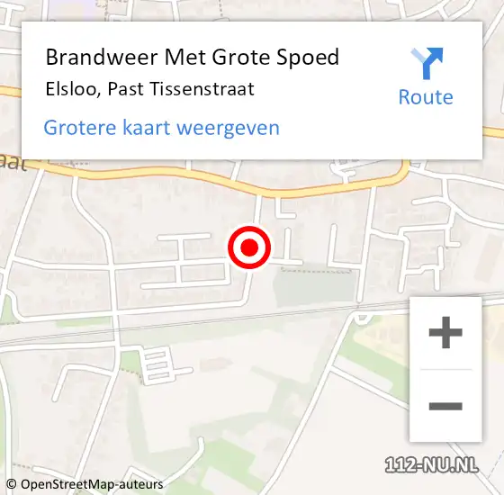 Locatie op kaart van de 112 melding: Brandweer Met Grote Spoed Naar Elsloo, Past Tissenstraat op 17 november 2021 08:22