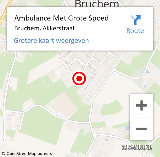 Locatie op kaart van de 112 melding: Ambulance Met Grote Spoed Naar Bruchem, Akkerstraat op 29 juni 2014 16:19