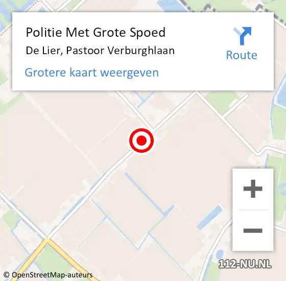 Locatie op kaart van de 112 melding: Politie Met Grote Spoed Naar De Lier, Pastoor Verburghlaan op 17 november 2021 09:43