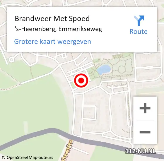 Locatie op kaart van de 112 melding: Brandweer Met Spoed Naar 's-Heerenberg, Emmerikseweg op 17 november 2021 10:01