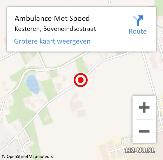 Locatie op kaart van de 112 melding: Ambulance Met Spoed Naar Kesteren, Boveneindsestraat op 17 november 2021 10:17