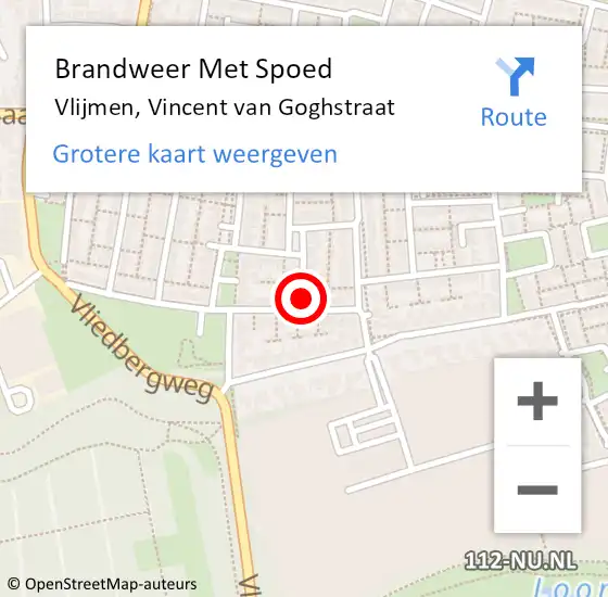 Locatie op kaart van de 112 melding: Brandweer Met Spoed Naar Vlijmen, Vincent van Goghstraat op 17 november 2021 10:36