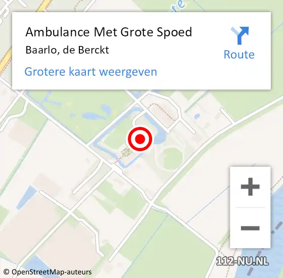 Locatie op kaart van de 112 melding: Ambulance Met Grote Spoed Naar Baarlo, de Berckt op 29 juni 2014 16:34