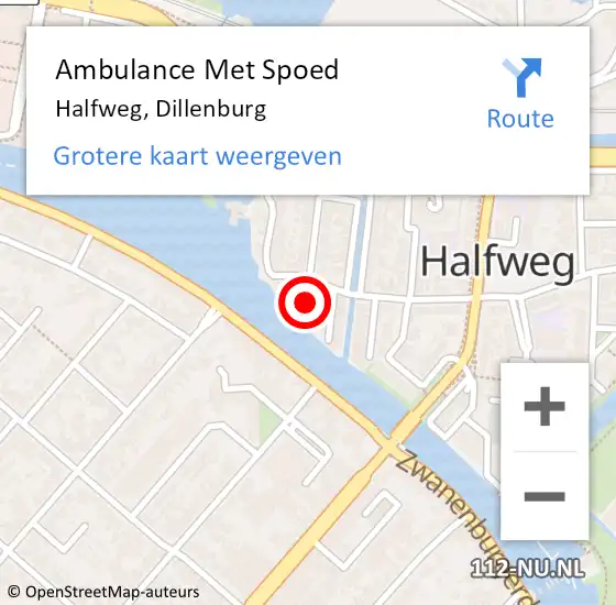 Locatie op kaart van de 112 melding: Ambulance Met Spoed Naar Halfweg, Dillenburg op 17 november 2021 11:09