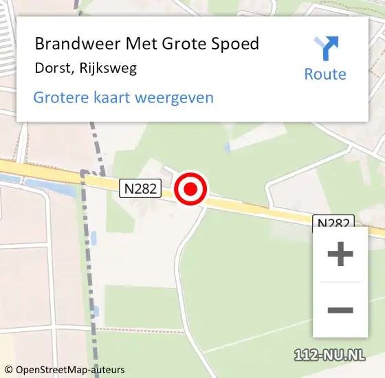 Locatie op kaart van de 112 melding: Brandweer Met Grote Spoed Naar Dorst, Rijksweg op 17 november 2021 11:18