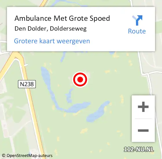 Locatie op kaart van de 112 melding: Ambulance Met Grote Spoed Naar Den Dolder, Dolderseweg op 29 juni 2014 16:40