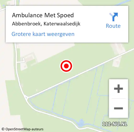 Locatie op kaart van de 112 melding: Ambulance Met Spoed Naar Abbenbroek, Katerwaalsedijk op 17 november 2021 12:03