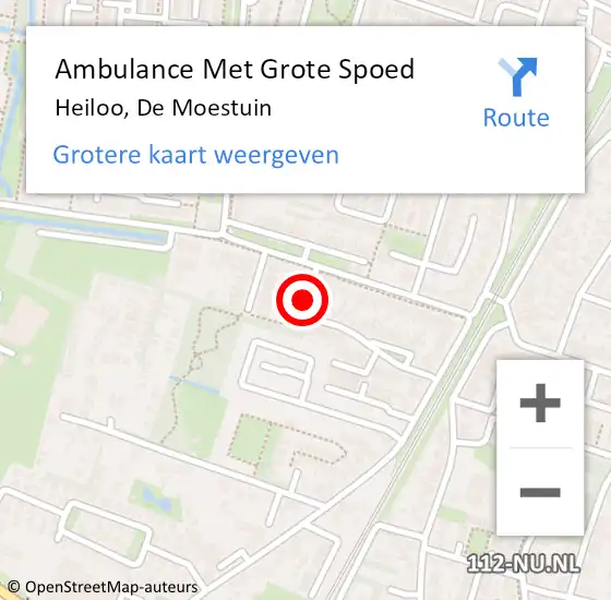 Locatie op kaart van de 112 melding: Ambulance Met Grote Spoed Naar Heiloo, De Moestuin op 17 november 2021 12:05