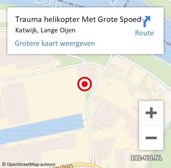 Locatie op kaart van de 112 melding: Trauma helikopter Met Grote Spoed Naar Katwijk, Lange Oijen op 17 november 2021 12:23