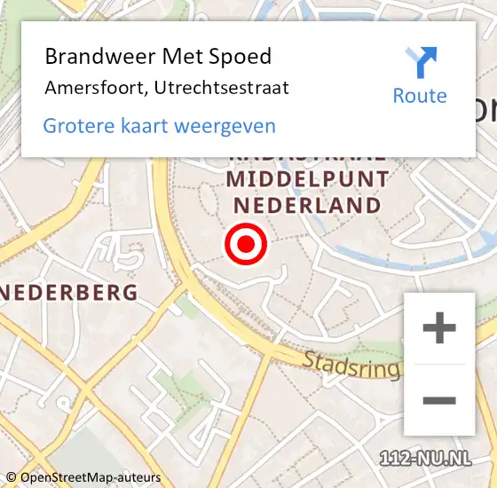 Locatie op kaart van de 112 melding: Brandweer Met Spoed Naar Amersfoort, Utrechtsestraat op 17 november 2021 12:42