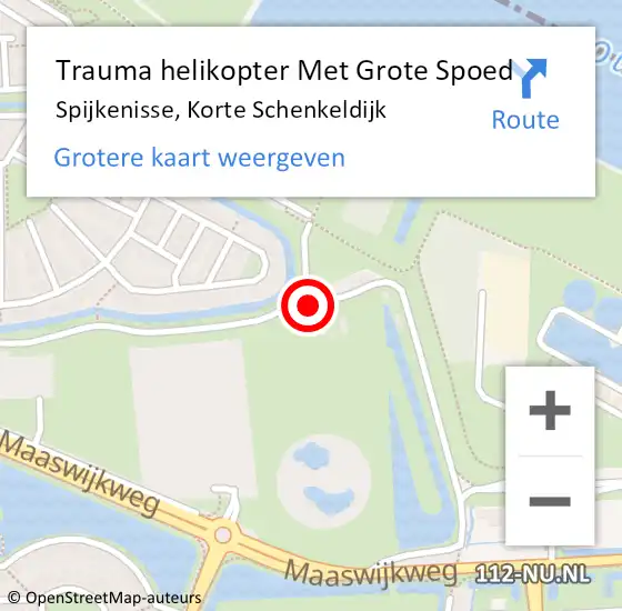 Locatie op kaart van de 112 melding: Trauma helikopter Met Grote Spoed Naar Spijkenisse, Korte Schenkeldijk op 17 november 2021 12:42