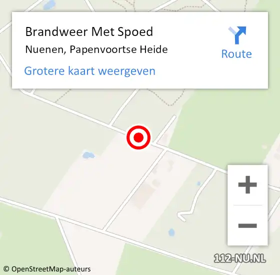 Locatie op kaart van de 112 melding: Brandweer Met Spoed Naar Nuenen, Papenvoortse Heide op 17 november 2021 13:36