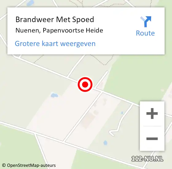 Locatie op kaart van de 112 melding: Brandweer Met Spoed Naar Nuenen, Papenvoortse Heide op 17 november 2021 13:58