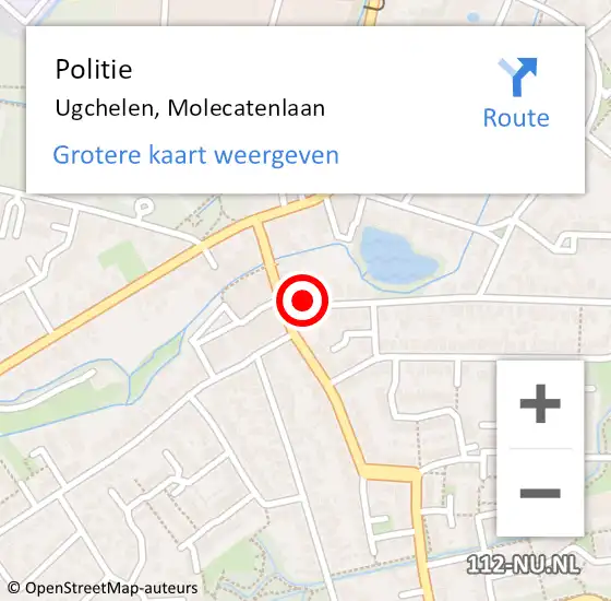 Locatie op kaart van de 112 melding: Politie Ugchelen, Molecatenlaan op 17 november 2021 15:18