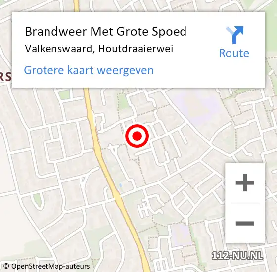 Locatie op kaart van de 112 melding: Brandweer Met Grote Spoed Naar Valkenswaard, Houtdraaierwei op 17 november 2021 15:36