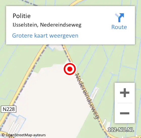 Locatie op kaart van de 112 melding: Politie IJsselstein, Nedereindseweg op 17 november 2021 15:58