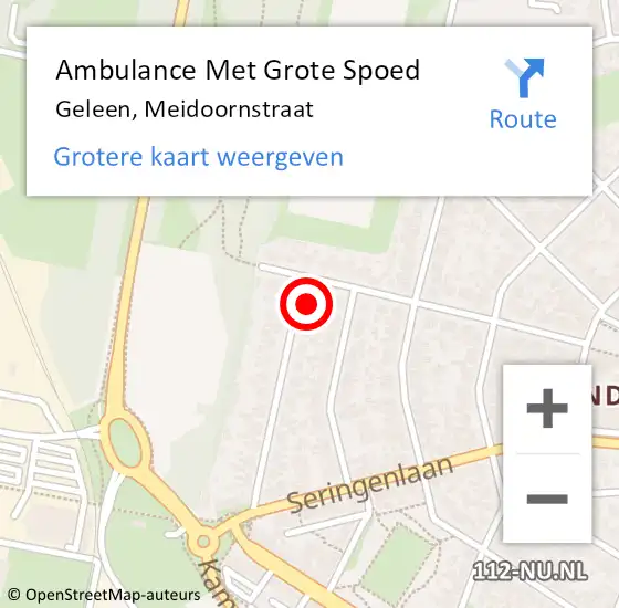 Locatie op kaart van de 112 melding: Ambulance Met Grote Spoed Naar Geleen, Meidoornstraat op 6 oktober 2013 18:24