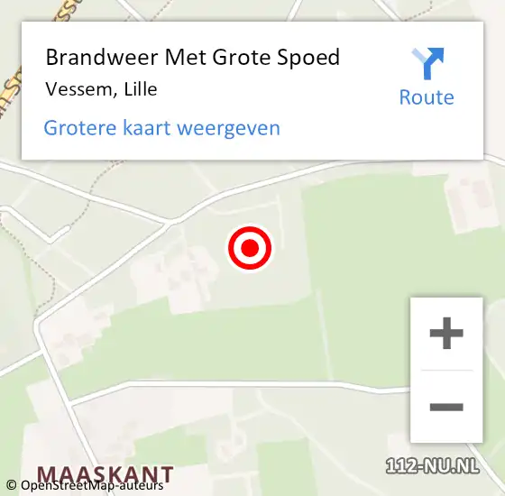 Locatie op kaart van de 112 melding: Brandweer Met Grote Spoed Naar Vessem, Lille op 17 november 2021 16:17