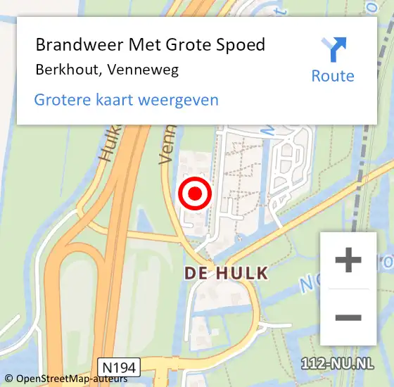 Locatie op kaart van de 112 melding: Brandweer Met Grote Spoed Naar Berkhout, Venneweg op 17 november 2021 16:41