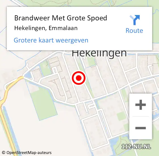 Locatie op kaart van de 112 melding: Brandweer Met Grote Spoed Naar Hekelingen, Emmalaan op 17 november 2021 16:54