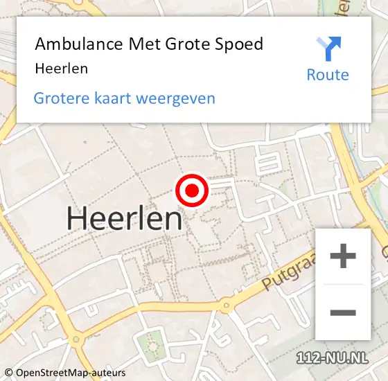 Locatie op kaart van de 112 melding: Ambulance Met Grote Spoed Naar Heerlen op 17 november 2021 16:57