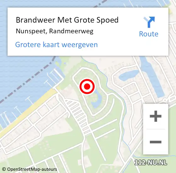 Locatie op kaart van de 112 melding: Brandweer Met Grote Spoed Naar Nunspeet, Randmeerweg op 17 november 2021 17:10