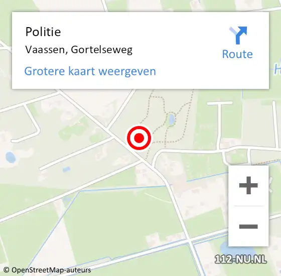 Locatie op kaart van de 112 melding: Politie Vaassen, Gortelseweg op 17 november 2021 17:39