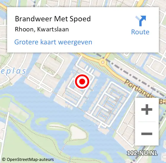 Locatie op kaart van de 112 melding: Brandweer Met Spoed Naar Rhoon, Kwartslaan op 17 november 2021 18:09