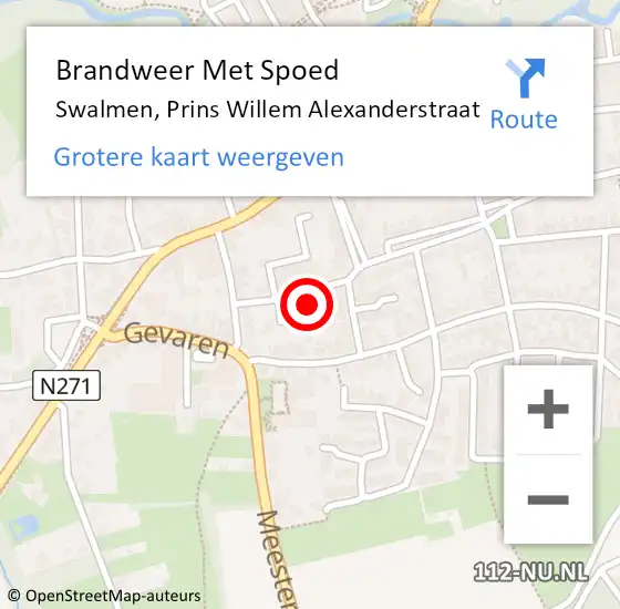 Locatie op kaart van de 112 melding: Brandweer Met Spoed Naar Swalmen, Prins Willem Alexanderstraat op 17 november 2021 18:37