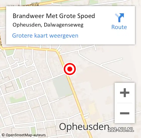 Locatie op kaart van de 112 melding: Brandweer Met Grote Spoed Naar Opheusden, Dalwagenseweg op 17 november 2021 19:23