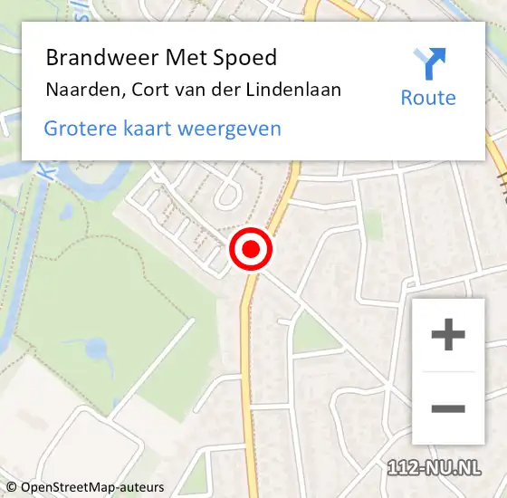 Locatie op kaart van de 112 melding: Brandweer Met Spoed Naar Naarden, Cort van der Lindenlaan op 17 november 2021 19:45