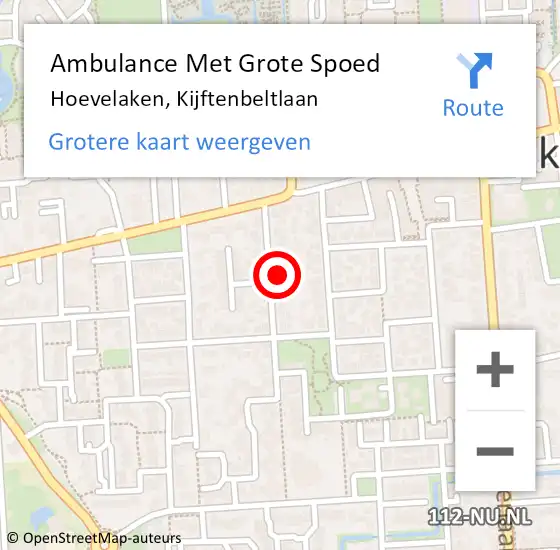 Locatie op kaart van de 112 melding: Ambulance Met Grote Spoed Naar Hoevelaken, Kijftenbeltlaan op 17 november 2021 20:13