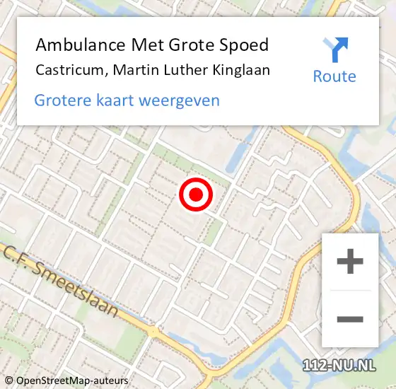 Locatie op kaart van de 112 melding: Ambulance Met Grote Spoed Naar Castricum, Martin Luther Kinglaan op 17 november 2021 20:22