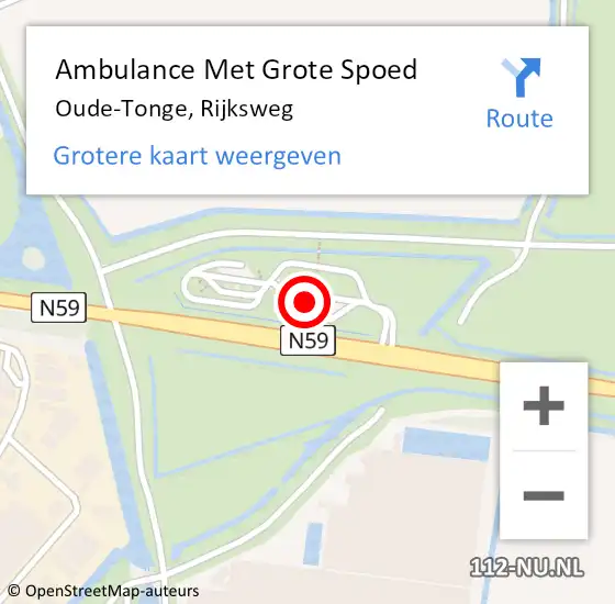 Locatie op kaart van de 112 melding: Ambulance Met Grote Spoed Naar Oude-Tonge, Rijksweg op 17 november 2021 20:59