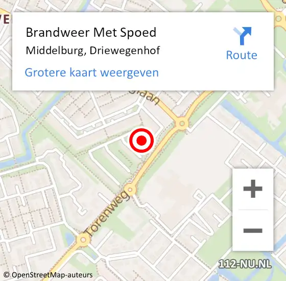 Locatie op kaart van de 112 melding: Brandweer Met Spoed Naar Middelburg, Driewegenhof op 17 november 2021 21:29