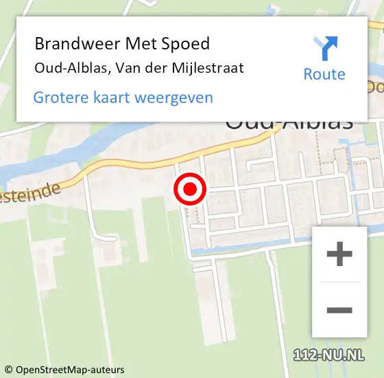 Locatie op kaart van de 112 melding: Brandweer Met Spoed Naar Oud-Alblas, Van der Mijlestraat op 17 november 2021 21:30