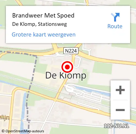 Locatie op kaart van de 112 melding: Brandweer Met Spoed Naar De Klomp, Stationsweg op 17 november 2021 22:21