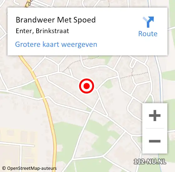 Locatie op kaart van de 112 melding: Brandweer Met Spoed Naar Enter, Brinkstraat op 17 november 2021 22:50