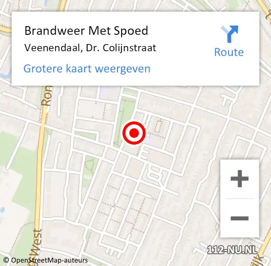 Locatie op kaart van de 112 melding: Brandweer Met Spoed Naar Veenendaal, Dr. Colijnstraat op 17 november 2021 23:16