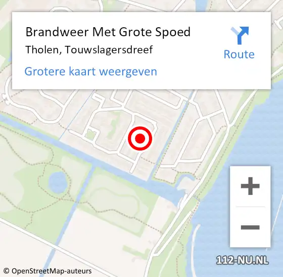 Locatie op kaart van de 112 melding: Brandweer Met Grote Spoed Naar Tholen, Touwslagersdreef op 18 november 2021 01:23