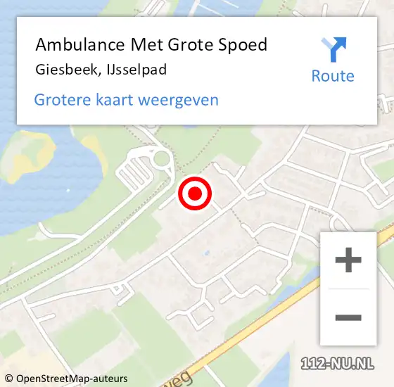 Locatie op kaart van de 112 melding: Ambulance Met Grote Spoed Naar Giesbeek, IJsselpad op 18 november 2021 02:34