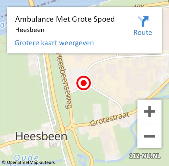 Locatie op kaart van de 112 melding: Ambulance Met Grote Spoed Naar Heesbeen op 18 november 2021 04:45