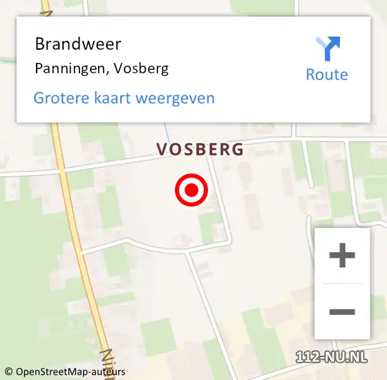 Locatie op kaart van de 112 melding: Brandweer Panningen, Vosberg op 18 november 2021 05:44