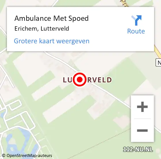 Locatie op kaart van de 112 melding: Ambulance Met Spoed Naar Erichem, Lutterveld op 18 november 2021 06:46