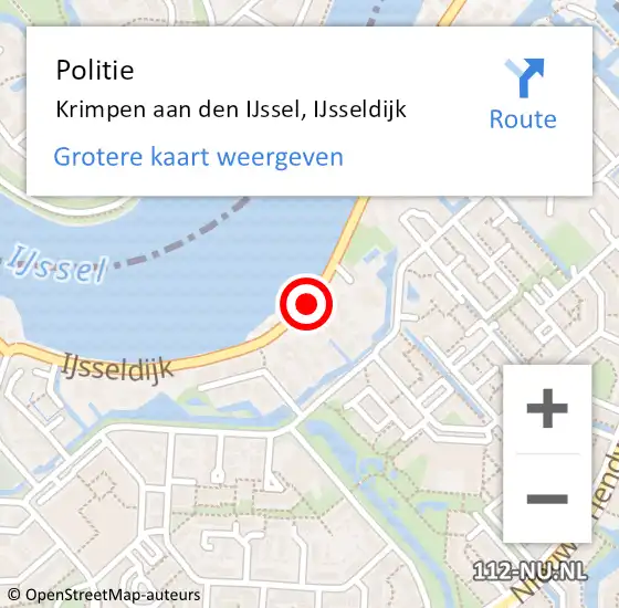 Locatie op kaart van de 112 melding: Politie Krimpen aan den IJssel, IJsseldijk op 29 juni 2014 18:53